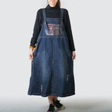 Ripped And Scratched Literary Large Size Suspender Dress