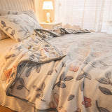 Polyester Soft Print Casual Bed Throw Blanket