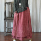 Literary Retro Cotton And Linen Distressed Linen Casual Skirt