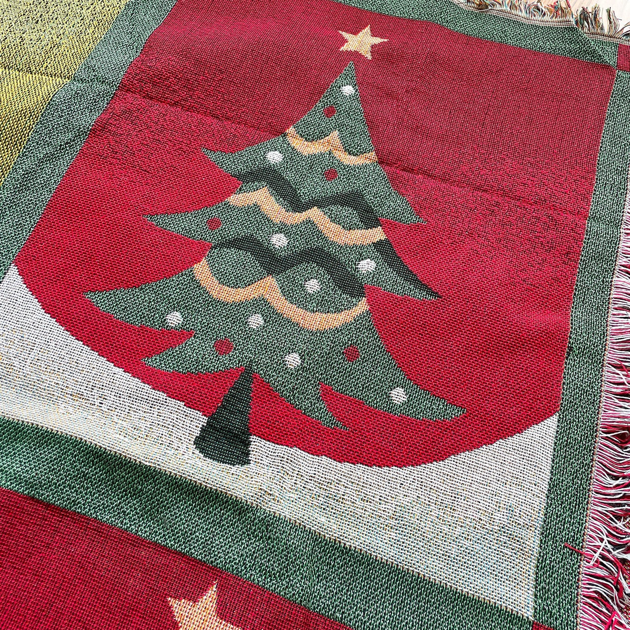 Christmas Tree Tassel Line Blanket Sofa Towel
