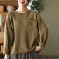 Loose Casual Curled Knitted All-Match Long-Sleeved Sweater