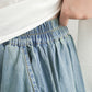 Cotton Jeans Skirt Comfortable Solid Color Trousers