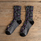 5 paires de chaussettes jacquard florales papillon pour femme, hiver