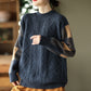 Retro Thick Jacquard Knit Color Block Three-dimensional Sweater