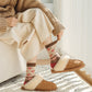 5 paires de chaussettes épaisses en laine vintage pour femmes, hiver