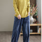 Literary Retro Stitching Buttoned Jeans