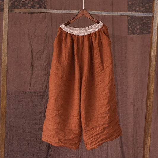 All-Match Linen Casual Pants Retro Loose Simple Pants