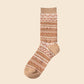 6 paires de chaussettes d'hiver décontractées à fleurs géométriques pour femmes