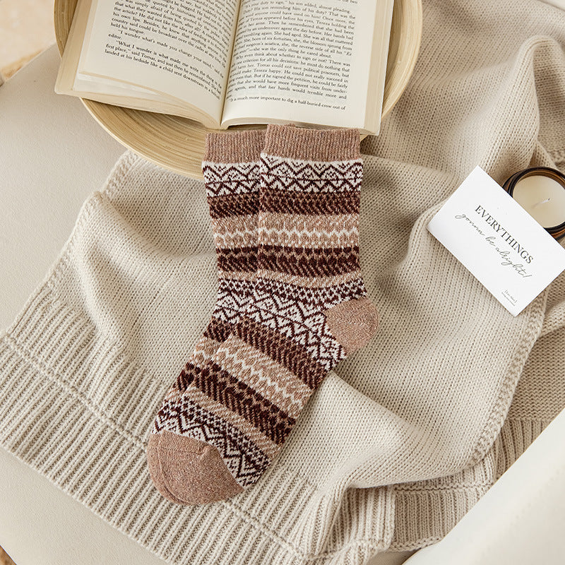 5 Pairs Women Winter Warm Wool Thickened Socks