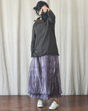 Literary Retro Cotton And Linen Distressed Linen Casual Skirt