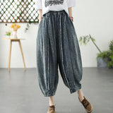 Loose And Slim Cropped Pants With Raw Edge Stitching Jeans