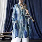Autumn Ramie Literary Retro Medium And Long Loose Coat