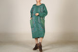 High-Neck Personalized Irregular Fleece Oversized Plaid Dress