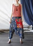 Stitching Retro Casual Pants Loose Distressed Cropped Pants