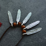 Simple Leaf Wood Bead Pendant Necklace