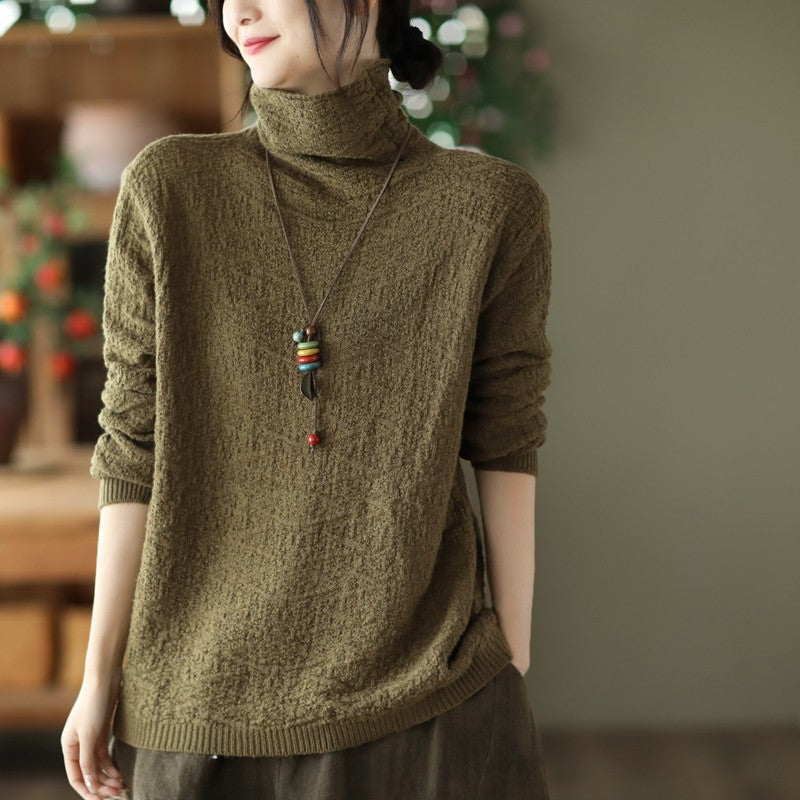 Vintage Jacquard Turtleneck Sweater