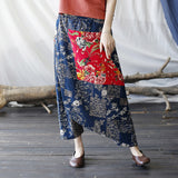Stitching Retro Casual Pants Loose Distressed Cropped Pants