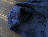 Autumn Stand-Up Collar Button Retro Long-Sleeved Loose Dress