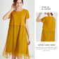 Plus Size Loose Solid Color Patchwork Dress