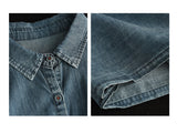 Vintage Lapel Cotton High Waist Stitching Slim Dress