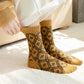 4 paires de chaussettes épaisses décontractées à imprimé floral pour femme, hiver