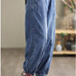 Literary Retro Stitching Buttoned Jeans