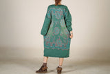 High-Neck Personalized Irregular Fleece Oversized Plaid Dress