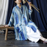 Autumn Ramie Literary Retro Medium And Long Loose Coat