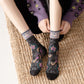 5 paires de chaussettes jacquard de style chinois vintage de printemps