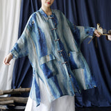 Autumn Ramie Literary Retro Medium And Long Loose Coat
