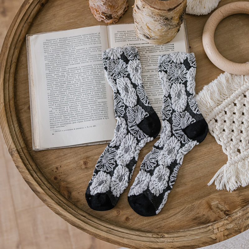 3 paires de chaussettes lolita style court d'hiver pour femmes