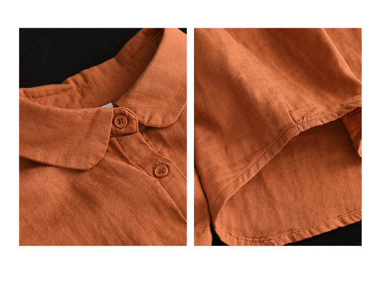 Chemise à revers en coton avec patch vintage