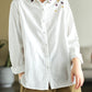 Art Vintage Double Layer Cotton Long Sleeve Floral Embroidery Shirt