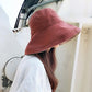 Pure Color Wide Brim Double-sided Cotton Bucket Hat