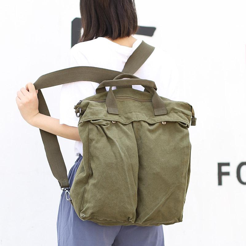 Pure Color Canvas Square Backpack