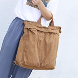 Pure Color Canvas Square Backpack