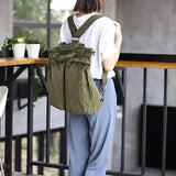 Pure Color Canvas Square Backpack
