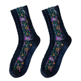Retro Floral Jacquard Socks