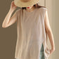 Women Summer Casual Solid Color Split Hem Knitted Linen Vest