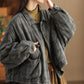 Women Vintage Plaid Winter Thicken Padded Jacket
