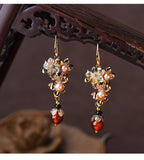 Ethnic Gold Plated Long Eardrop Earrings