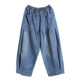 Plus Size - Simple Pure Color Loose Jeans