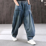Plus Size - Simple Pure Color Loose Jeans
