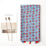 Spring Summer Floral Sunscreen Retro Scarf Shawl
