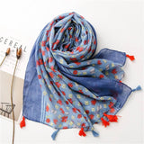 Spring Summer Floral Sunscreen Retro Scarf Shawl