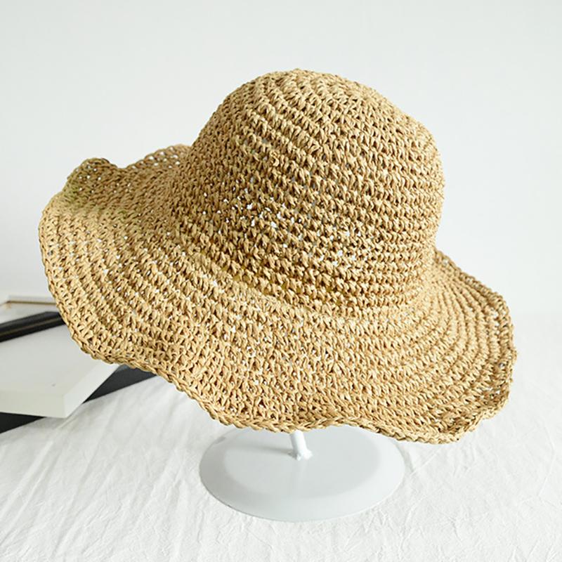 Chapeau de paille pliable de protection solaire de voyage d'été