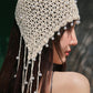 Tassel Pearl Cotton Handmade Knitted Hat