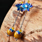 Vintage Cloisonne Floral Dangle Drop Earrings(One Pair)
