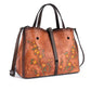 Vintage Floral Embossing Leather Handbag Crossbody Bag