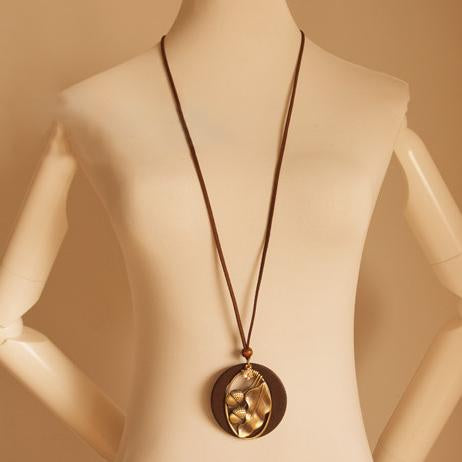 Vintage Alloy Acorn Leaf Necklace